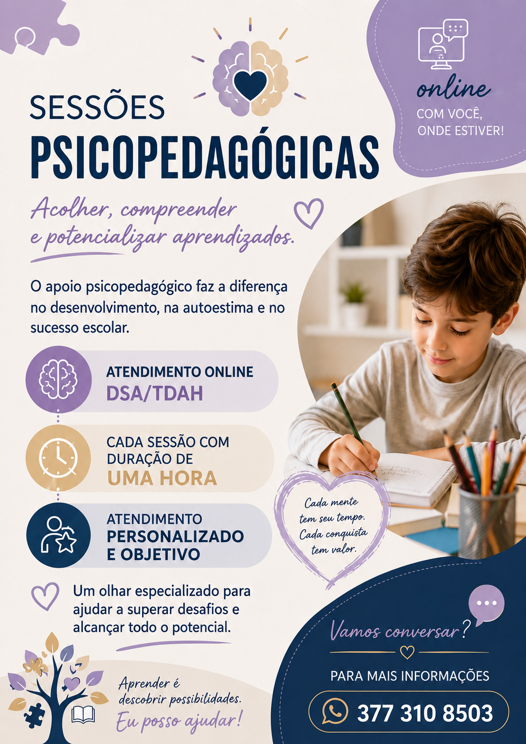 Sessões psicopedagógicas