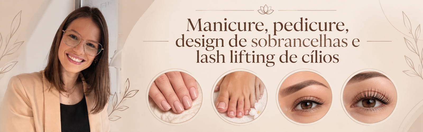 Manicure, pedicure e design de sobrancelha